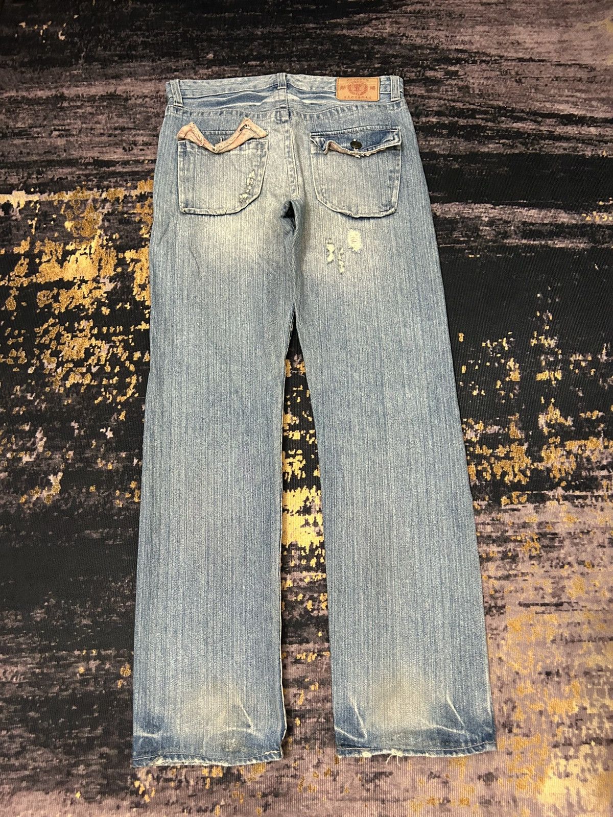 Karakuri Tamashii Vintage Buden Phoenix Sukajan Distressed Jeans Size US 31 - 6 Thumbnail