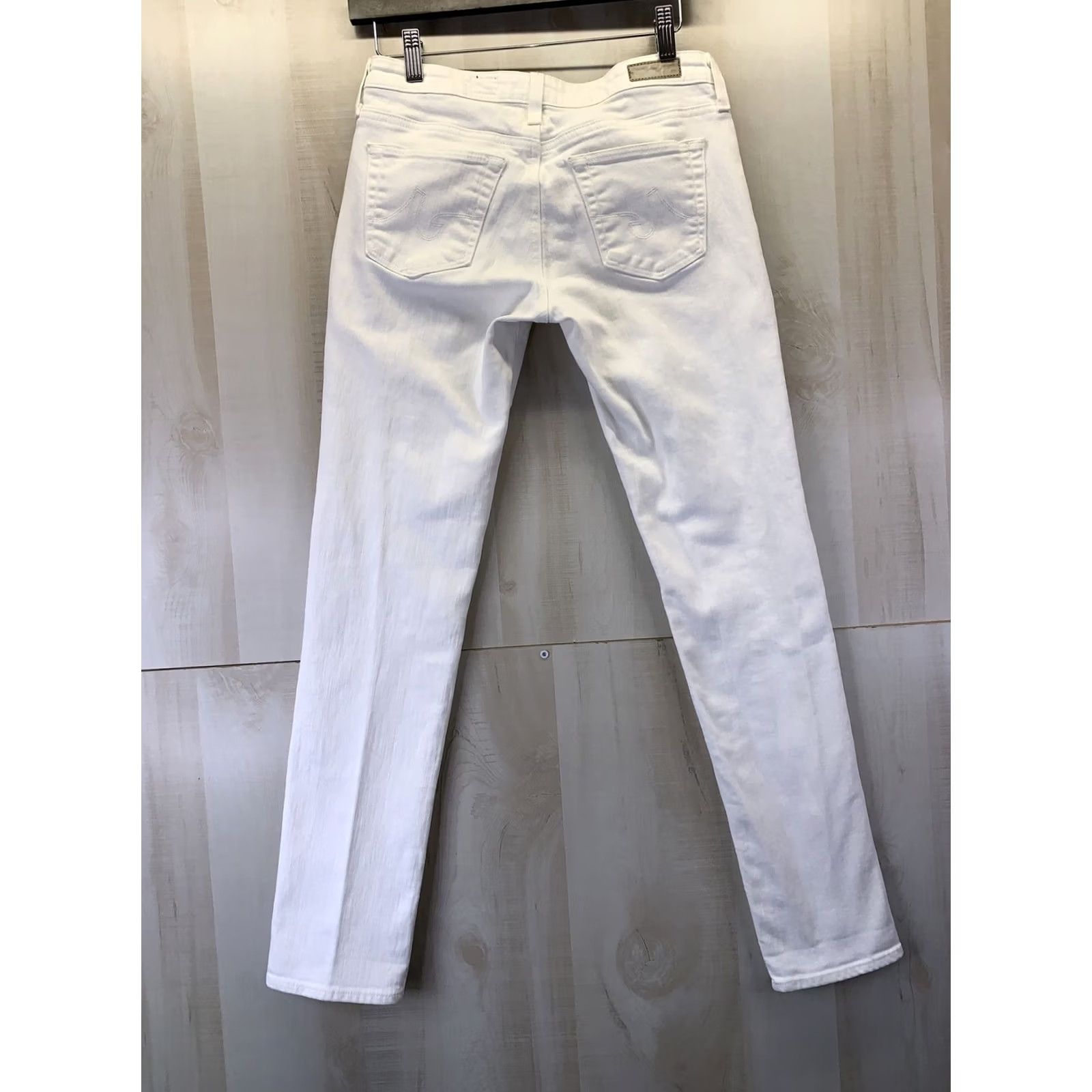 Denime AG Adriano Goldschmied The Stilt Cigarette Leg Jeans Womens 28 White Stretch Denim Regular Size 28" / US 6 / IT 42 - 7 Thumbnail