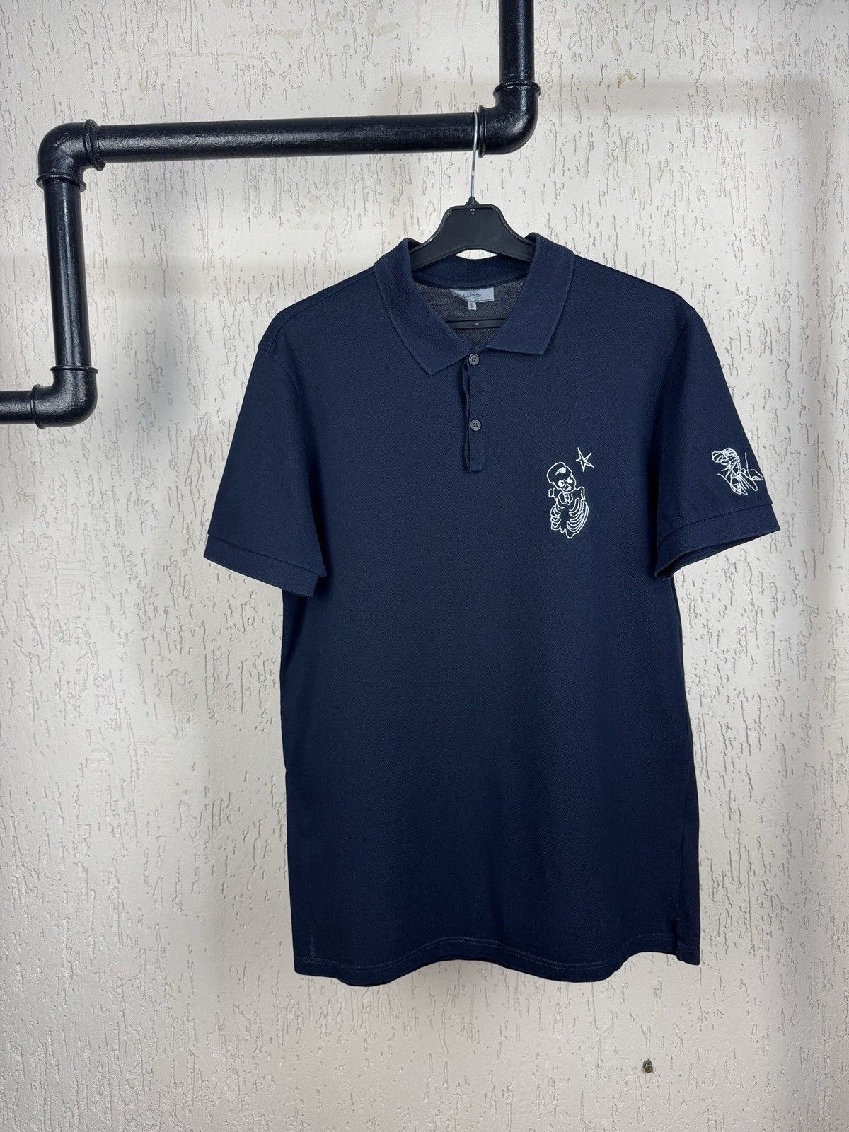 Lanvin Lanvin Polo T-Shirt Navy Blue Skull Logo Size US M / EU 48-50 / 2 - 1 Thumbnail