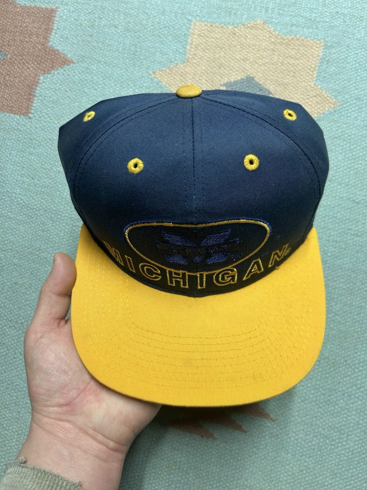 Vintage Vtg 90s snapback hat University of Michigan wolverines NCAA Size ONE SIZE - 3 Thumbnail