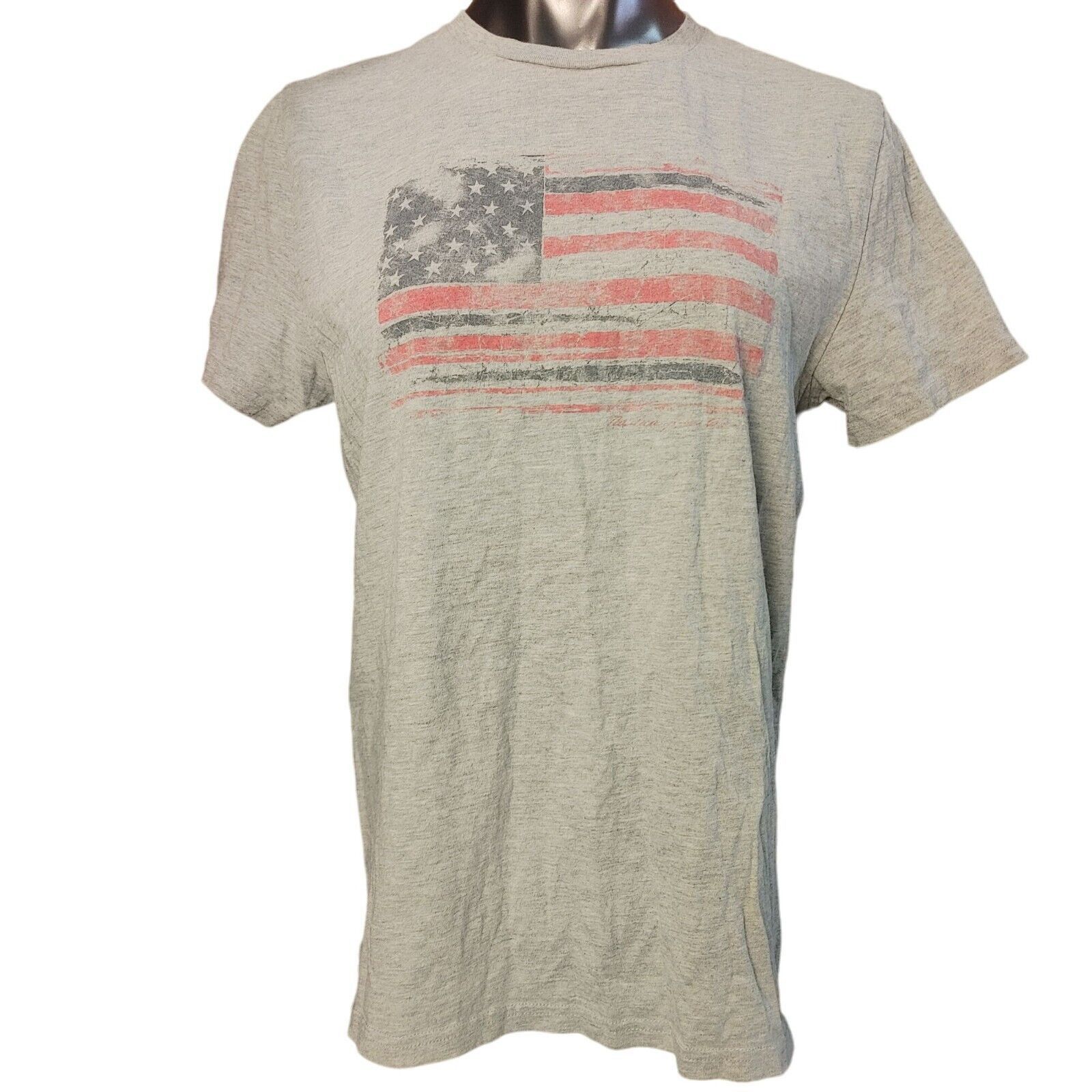 Nautica Nautica Jeans Men Gray Crew-Neck SS American Flag Graphic T Size US M / EU 48-50 / 2 - 1 Thumbnail