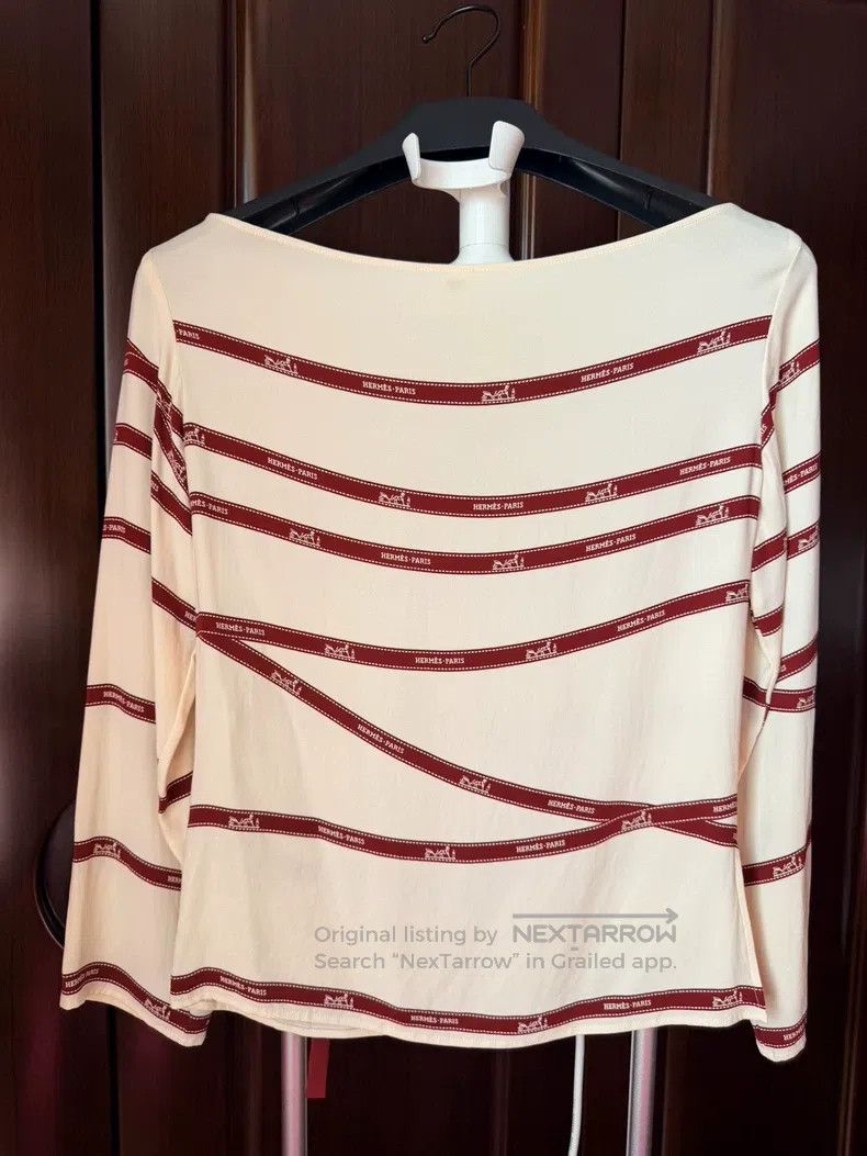 Hermes Hermes Silk Long Sleeve Top, 100% Silk Size XXS / US 00 / IT 34 - 2 Thumbnail
