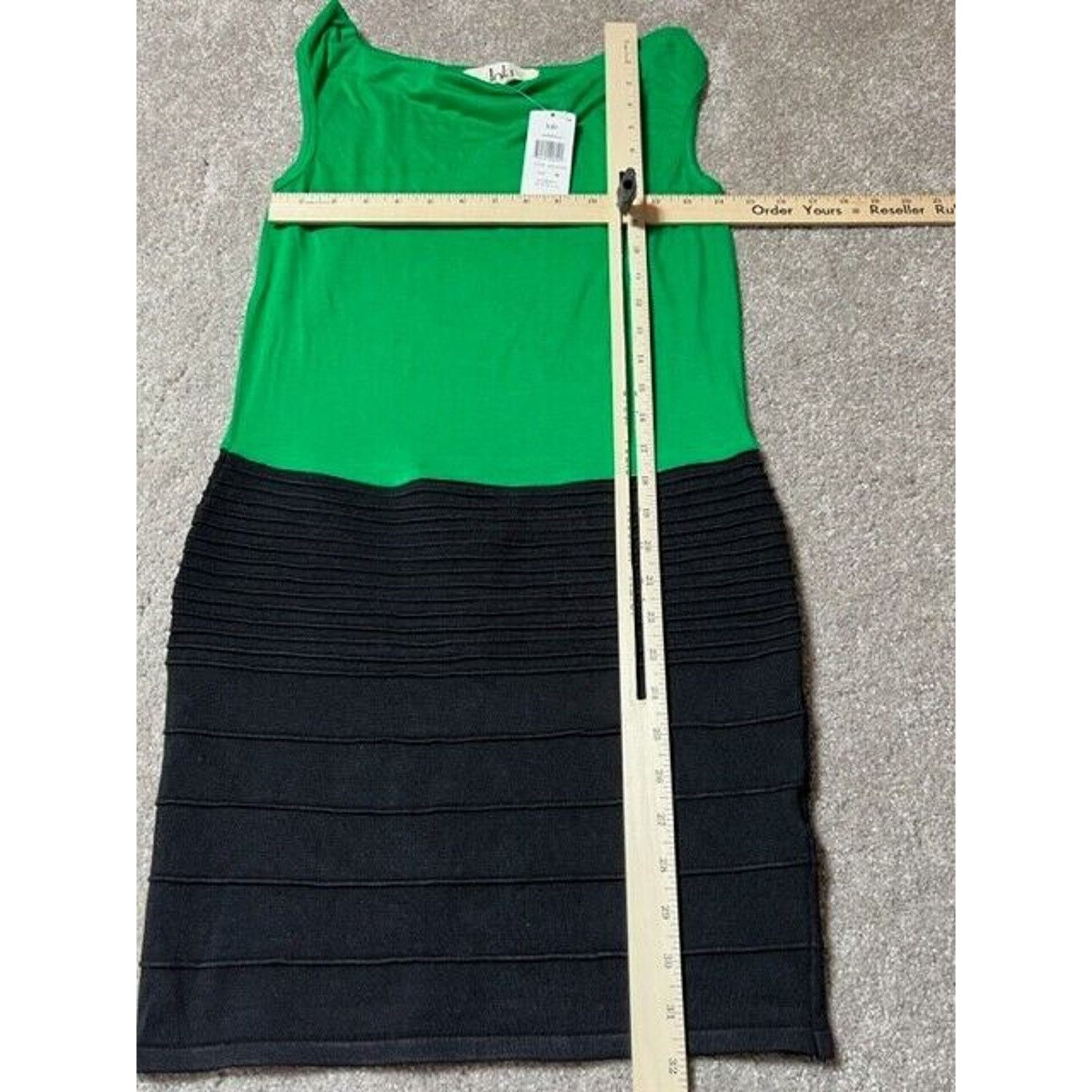 Other Lola Dress M Bodycon Mini Rayon Drape Neck Green Black Size M / US 6-8 / IT 42-44 - 3 Thumbnail
