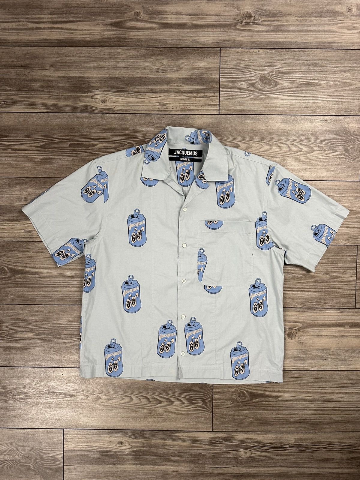 Jacquemus Blue La Chemise Jean Soda Can Short Sleeve Shirt