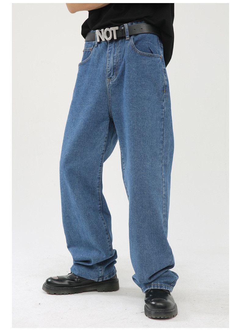 Jean Men's loose Japanese retro washed straight jeans Size US 32 / EU 48 - 2 Thumbnail