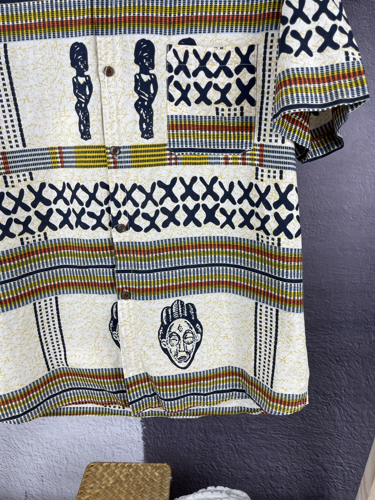 Vintage Vintage Egyptian Pharaoh pattern ss shirt Hawaiian Size US L / EU 52-54 / 3 - 7 Thumbnail
