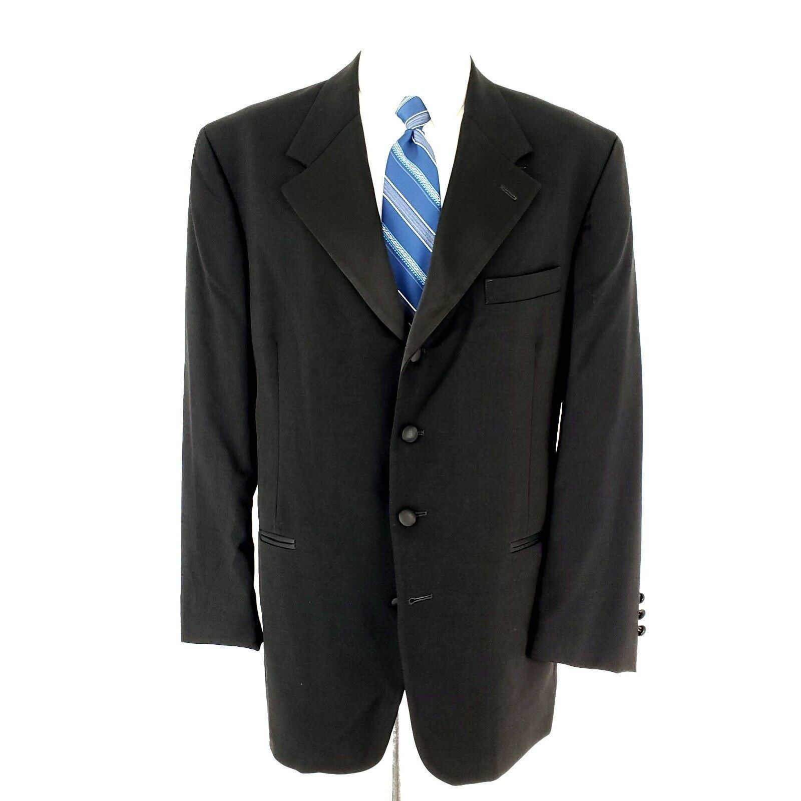 Ralph Lauren Chaps Ralph Lauren Wool 4 Button Tuxedo Jacket 40R Black Size 40R - 2 Thumbnail