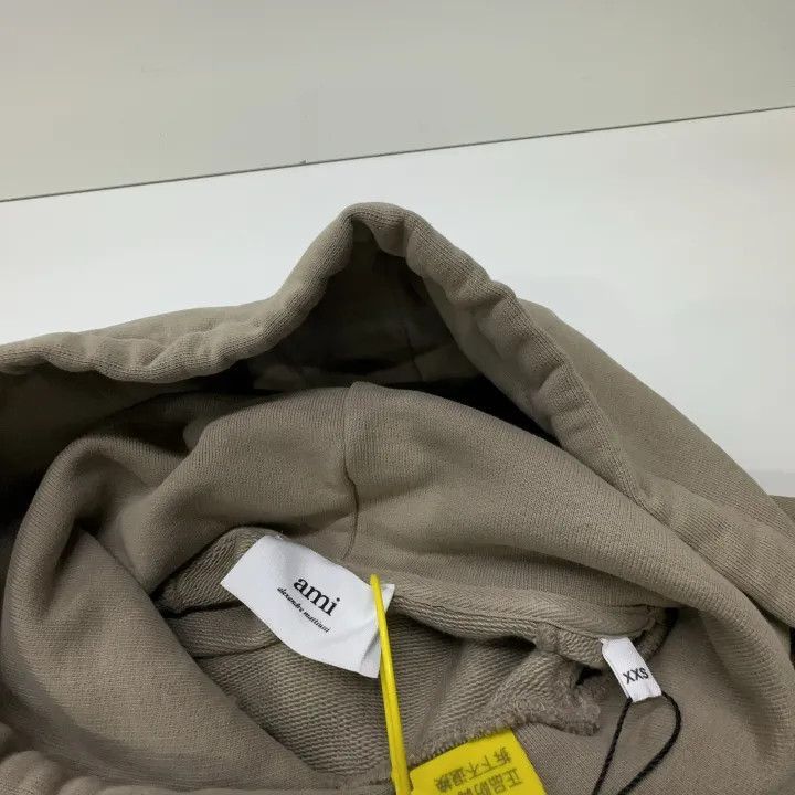 AMI Ami De Coeur Logo Hoodie in Beige -2507 Size US XXS / EU 40 - 4 Thumbnail