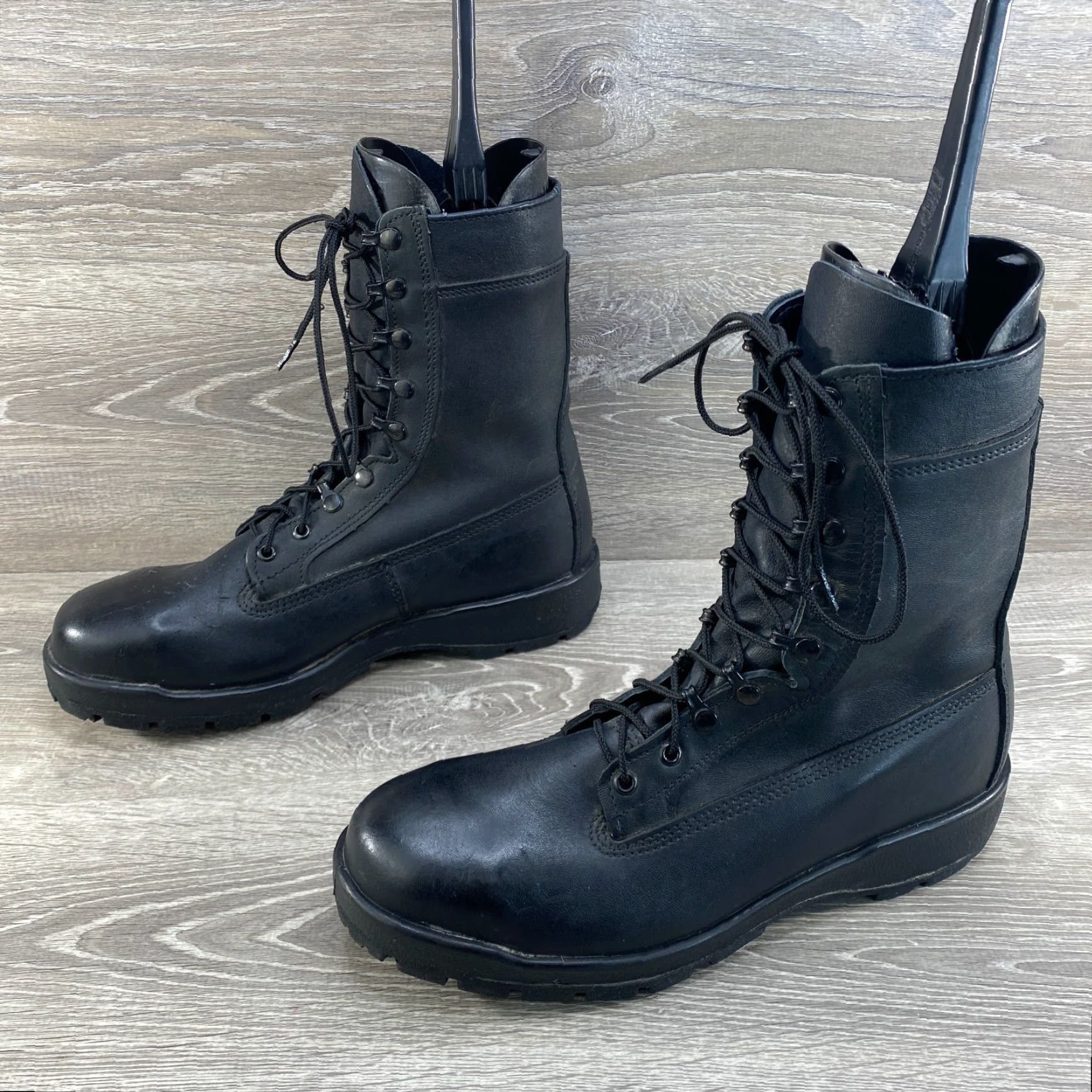 Vibram Belleville Mens W 10.5 Black Leather Steel Toe Combat Boots Lace Up Vibram Sole Size US 11 / EU 44 - 5 Thumbnail