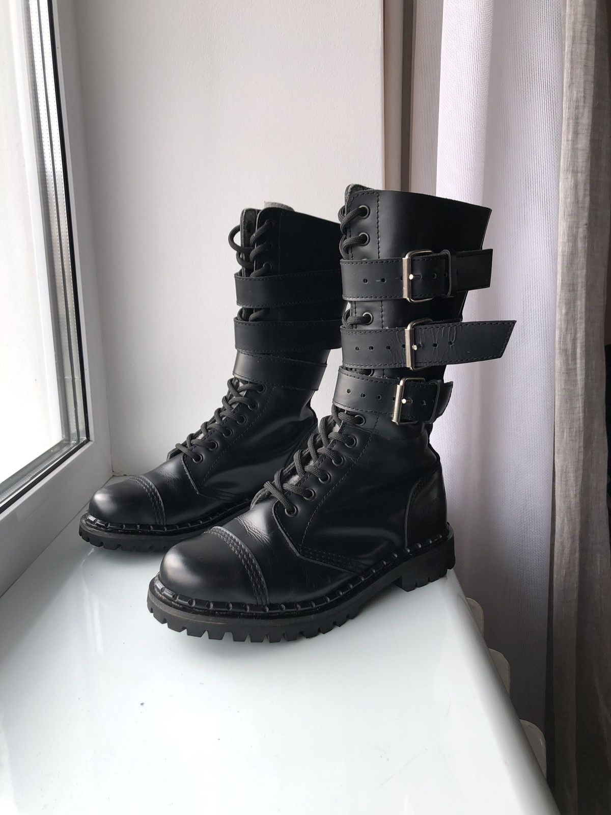 image of Vintage Buckle Undercover Boots in Black, Men's (Size 6)