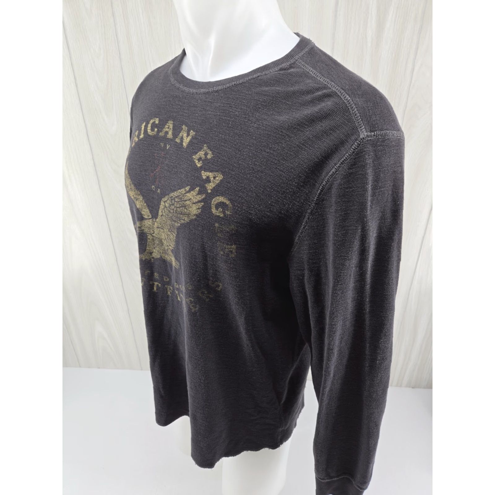 Vintage VINTAGE American Eagle Vintage Fit Shirt Graphic Print Dark Gray Long Sleeve XL Men Shirt Thermal Embroidered 2XL Size US XL / EU 56 / 4 - 5 Thumbnail