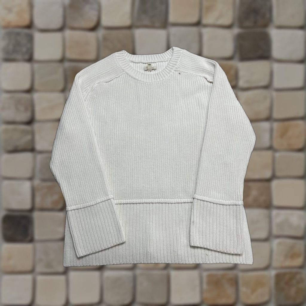 Anthropologie VINTAGE Anthropologie Pullover Sweater Womens Small White Ribbed Tight Knit Size S / US 4 / IT 40 - 1 Thumbnail