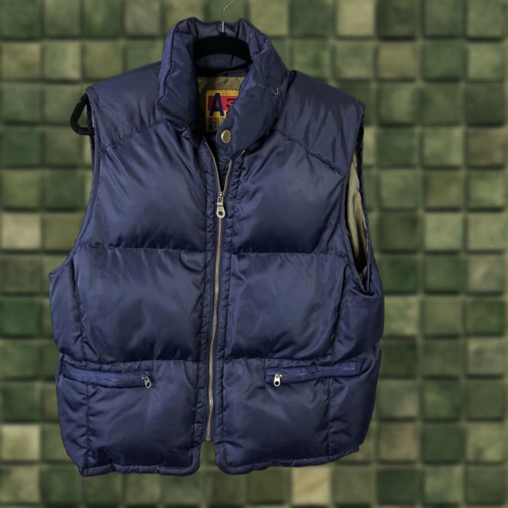 Gap VINTAGE Gap A317 Alpine Vest Mens Medium Blue Down Puffer Racing Ski 90s Size US M / EU 48-50 / 2 - 1 Thumbnail