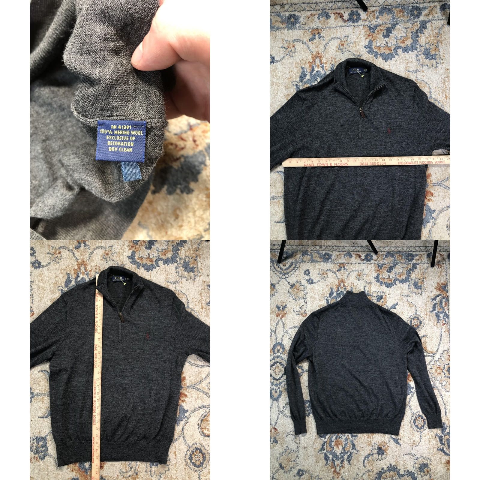 Polo Ralph Lauren Polo Ralph Lauren Sweater Mens Large Gray 100% Merino Wool 1/4 Zip Mock Neck Pullover Knit Tight-Knit Logo Casual Winter Size US L / EU 52-54 / 3 - 8 Thumbnail
