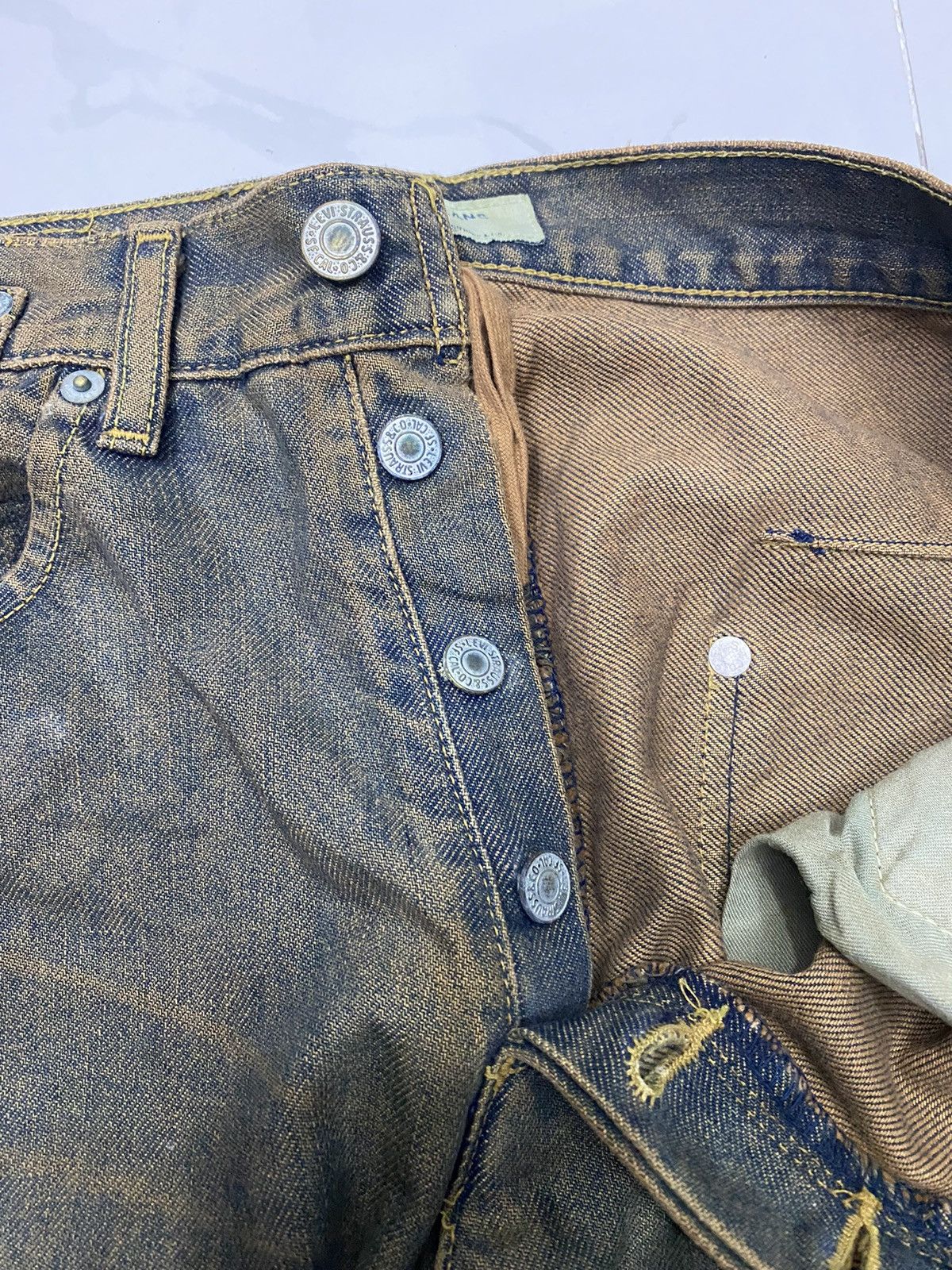Engineered Garments × Levi's 🔥RUSTY LEVIS ENGINEERED BAGGY DISTRESS DENIM Size US 29 - 10 Thumbnail