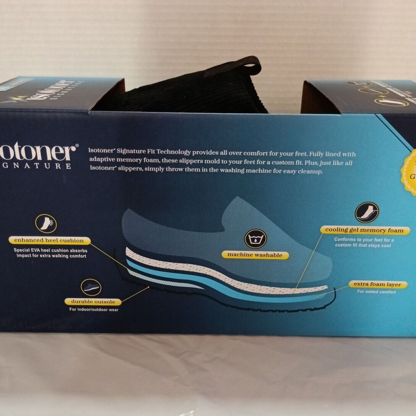 & Other Stories Isotoner Mens Comfort Slides Slippers Men's Size 8-9 Black Size US 8 / EU 41 - 7 Thumbnail