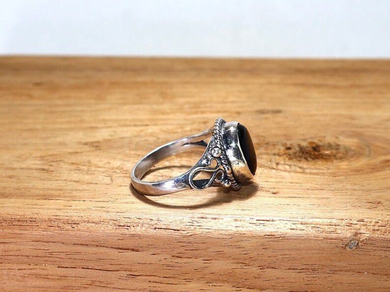 Handmade Smoky Quartz Ring: Handmade 925 Sterling Silver Promise Ring Size ONE SIZE - 6 Thumbnail