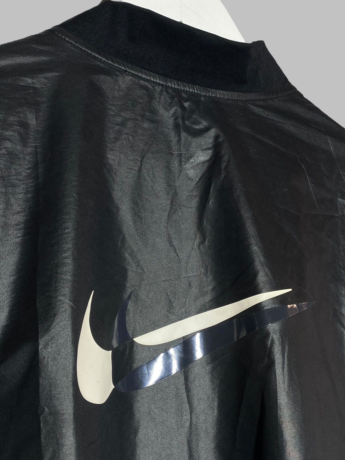 Nike 🔥 NIKE BLACK NYLON WINDBREAKER BOMBER Y2K TECH RUNNER VIBES Size US XL / EU 56 / 4 - 13 Thumbnail