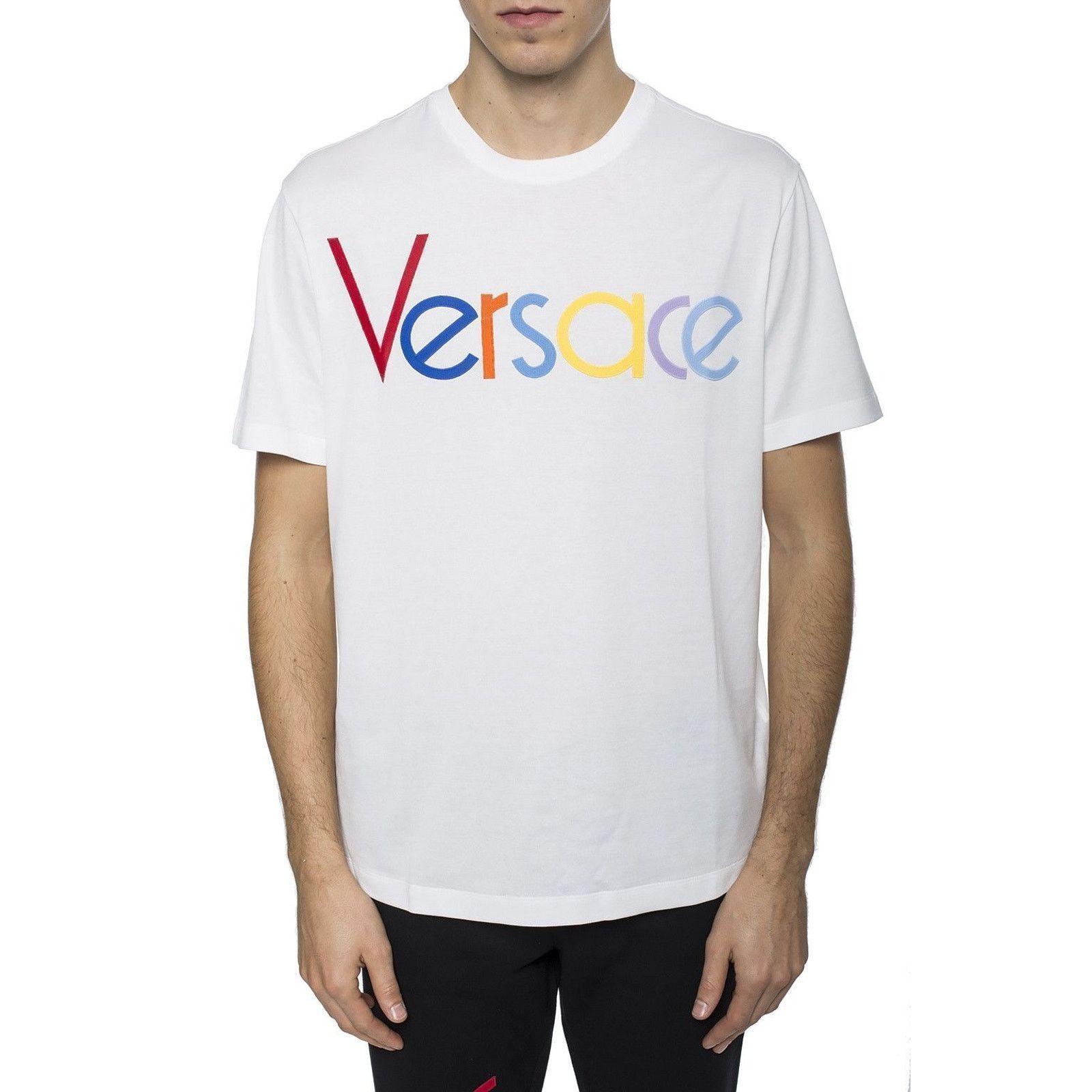 Versace Versace Logo Embroidered Multi Color Tee Shirt Size US XL / EU 56 / 4 - 3 Thumbnail