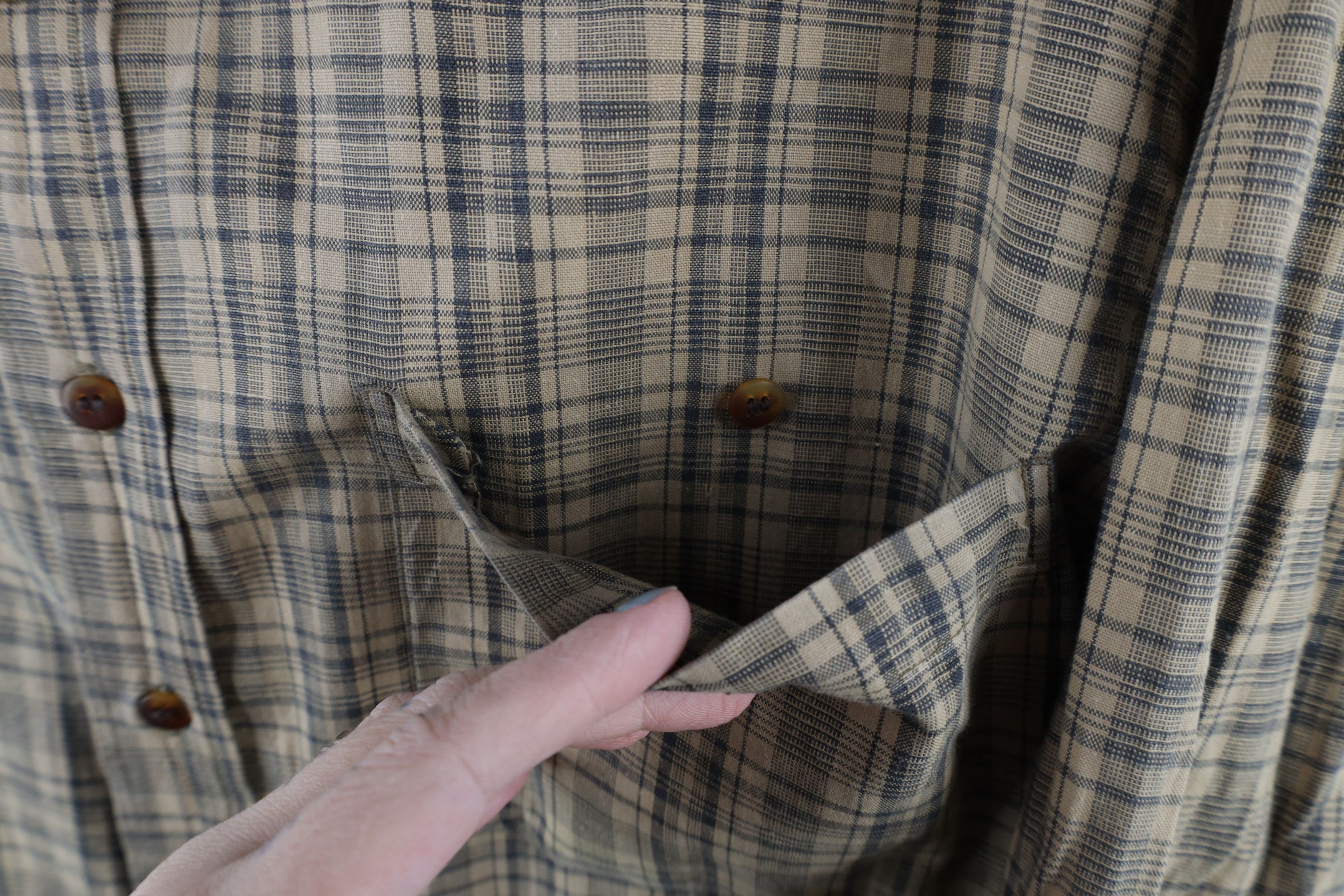 Vintage Vintage 90s Streetwear Button Down Shirt Beige Plaid Size US L / EU 52-54 / 3 - 4 Thumbnail