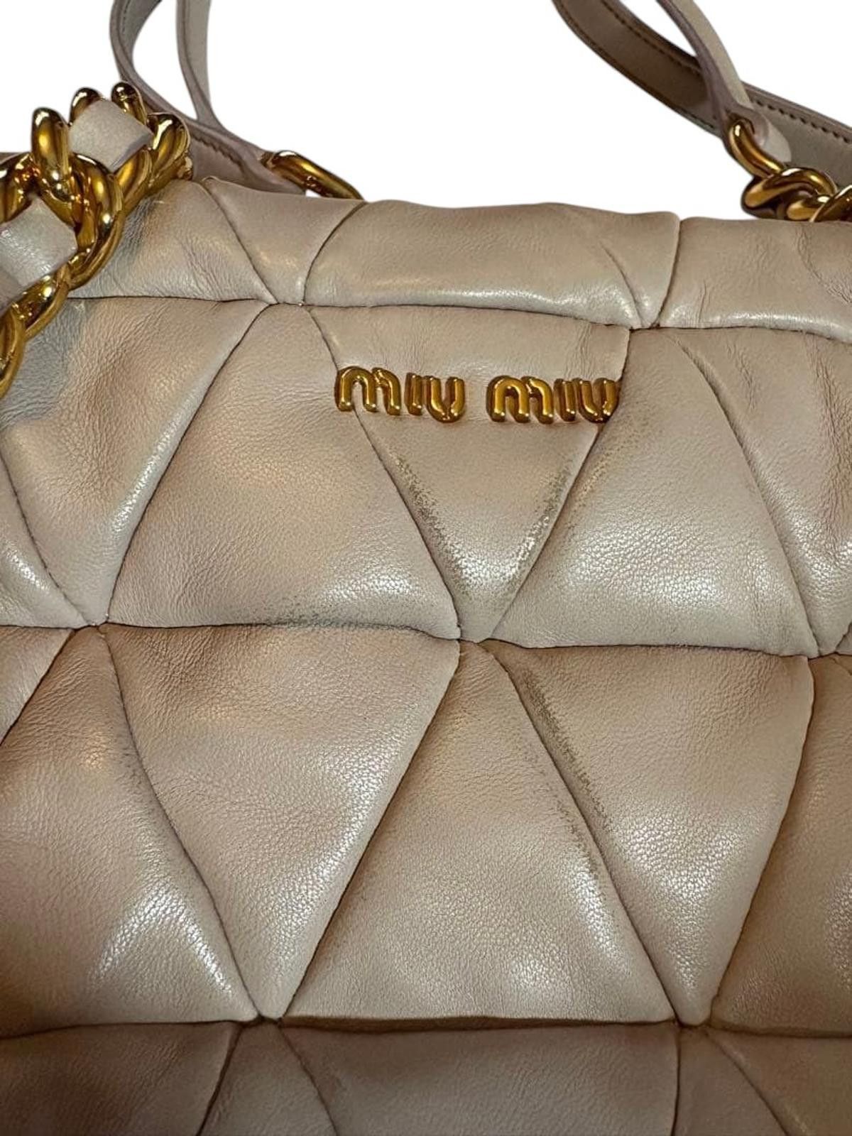 Miu Miu Miu Miu - Quilted Leather Shoulder Handbag with Gold Studs Size ONE SIZE - 6 Thumbnail