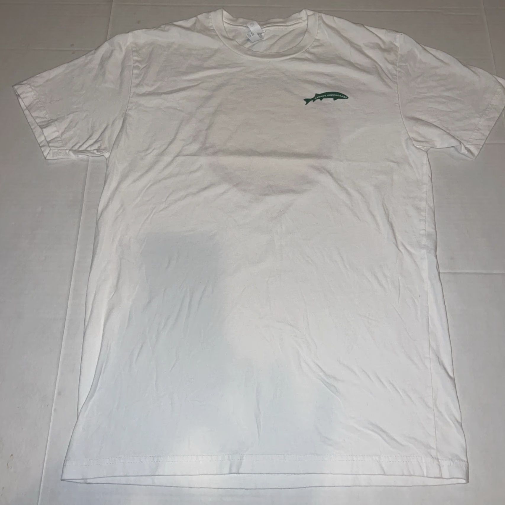 Next Level Barney’s Sturgeon King Logo Shirt Medium White Crew Neck Short Sleeve Next Level Men M Retro Graphic Print Delicatessen Deli Rare Vintage? Size US M / EU 48-50 / 2 - 3 Thumbnail