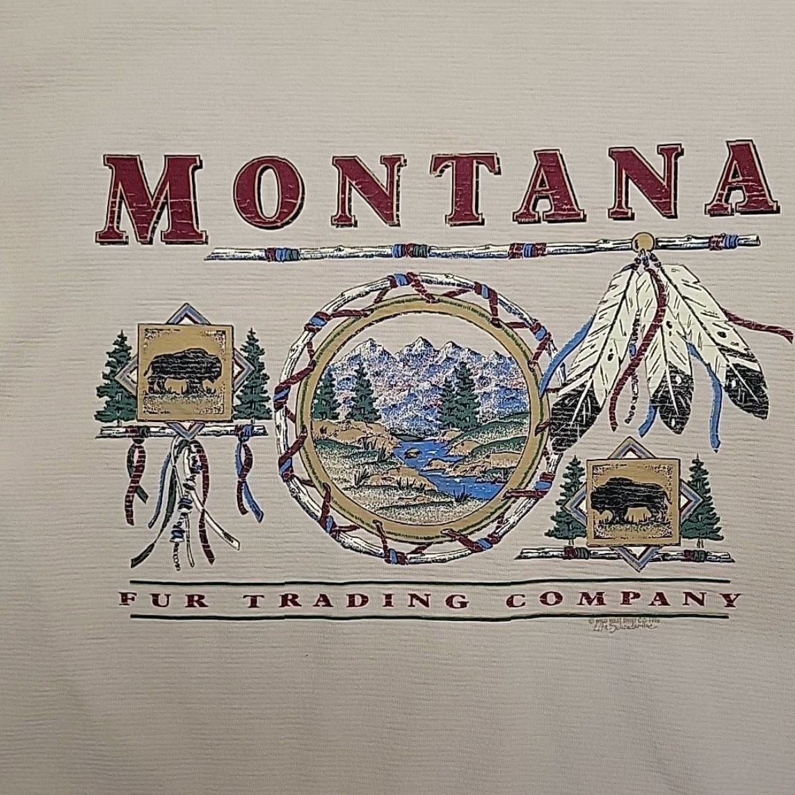 Vintage VTG Montana Fur Trading Company Shirt Men L Beige Single Stitch Made in USA TEE Size US L / EU 52-54 / 3 - 2 Thumbnail