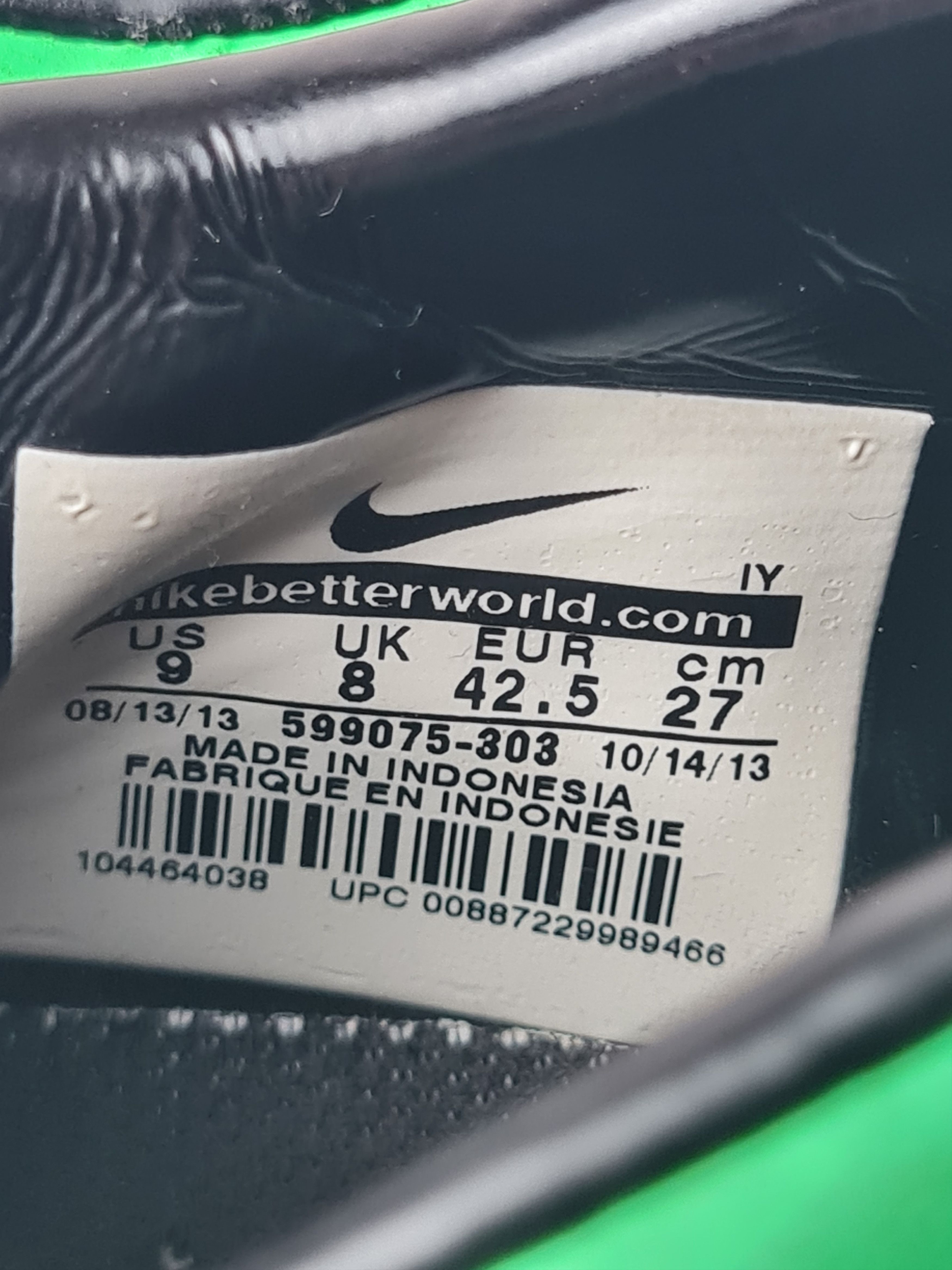 Nike Football Soccer Cleats Nike Hypervenom Phatal FG Green UK8 Size US 9 / EU 42 - 17 Thumbnail