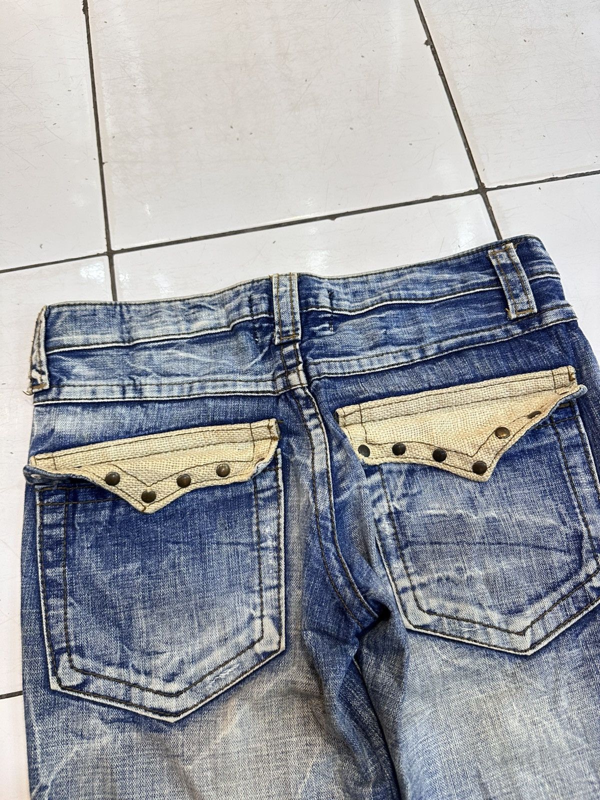 Tornado Mart 2000s Distressed Cook Studded Flare Jeans Y2K Goa Lgb Style Size US 30 / EU 46 - 6 Thumbnail