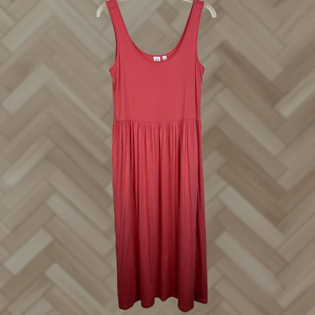 Gap Gap Dress Tank Maxi Knit Women M Pink Coral Orange Soft Pullover Read Pattern Solid Vintage: No Tall Womens Midi? Size M / US 6-8 / IT 42-44 - 1 Thumbnail