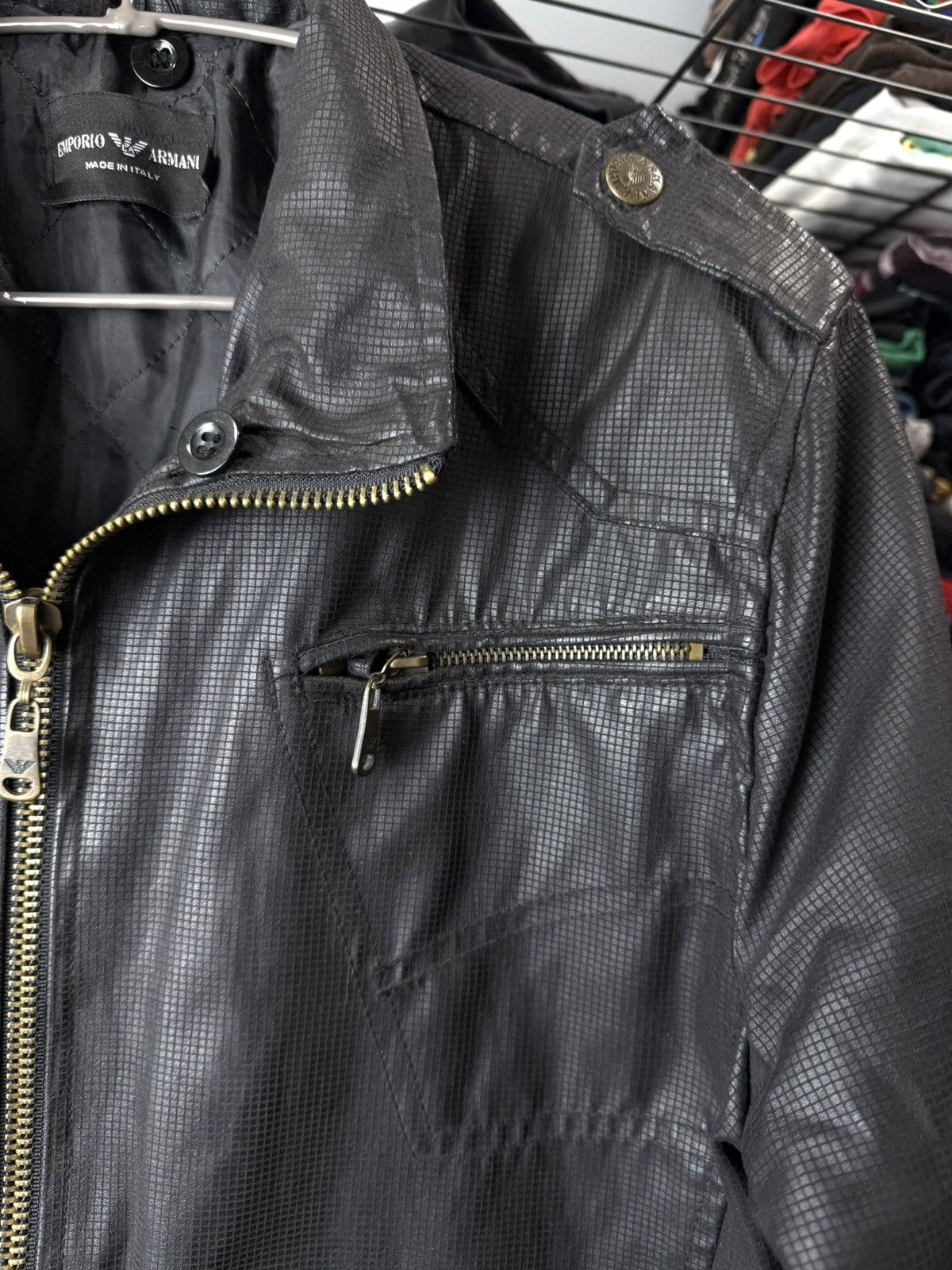 Vintage Emporio Armani Archive Coated Jacket Leather Style