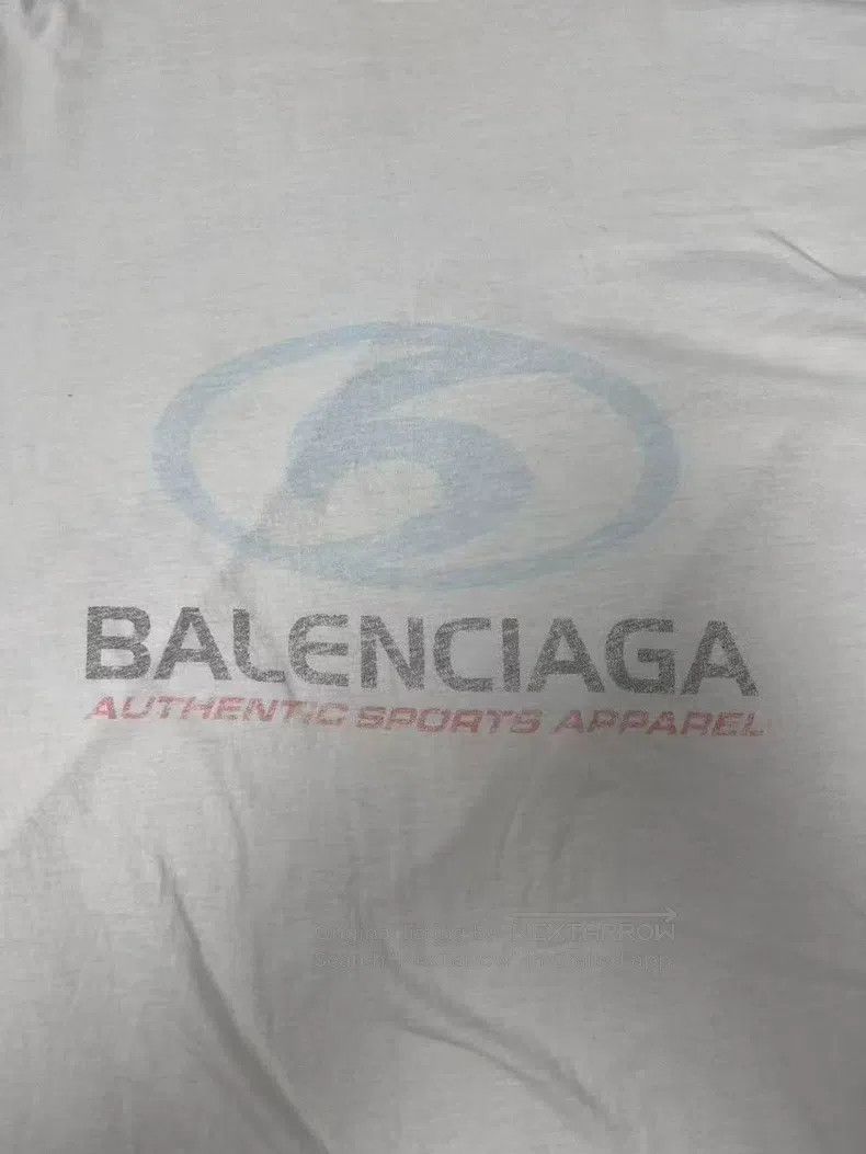 Balenciaga Balenciaga Distressed Blue Label Logo Letter Pattern Print Size US M / EU 48-50 / 2 - 3 Thumbnail