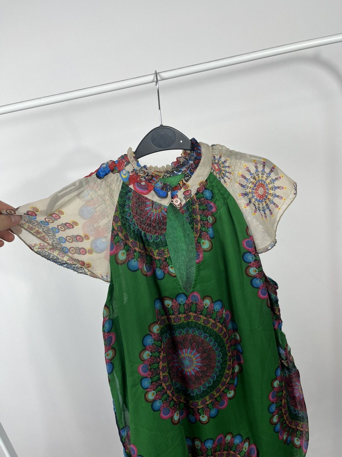 Desigual Desigual multicolor boho mini dress green abstract print L Size L / US 10 / IT 46 - 5 Thumbnail