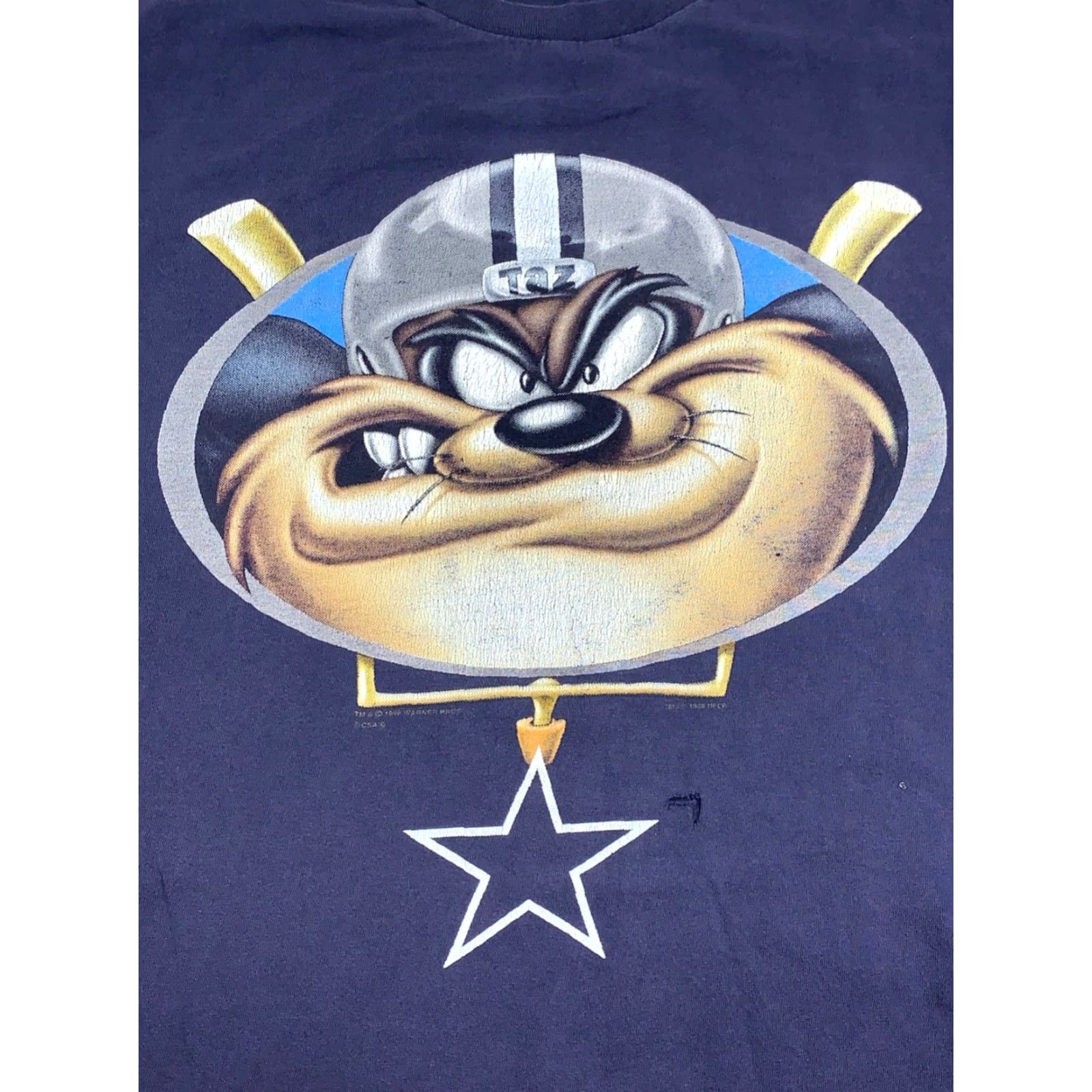 Vintage VINTAGE Dallas Cowboys T Shirt Mens XL Blue 90s Looney Tunes Taz 1998 11039 Size US XL / EU 56 / 4 - 4 Thumbnail