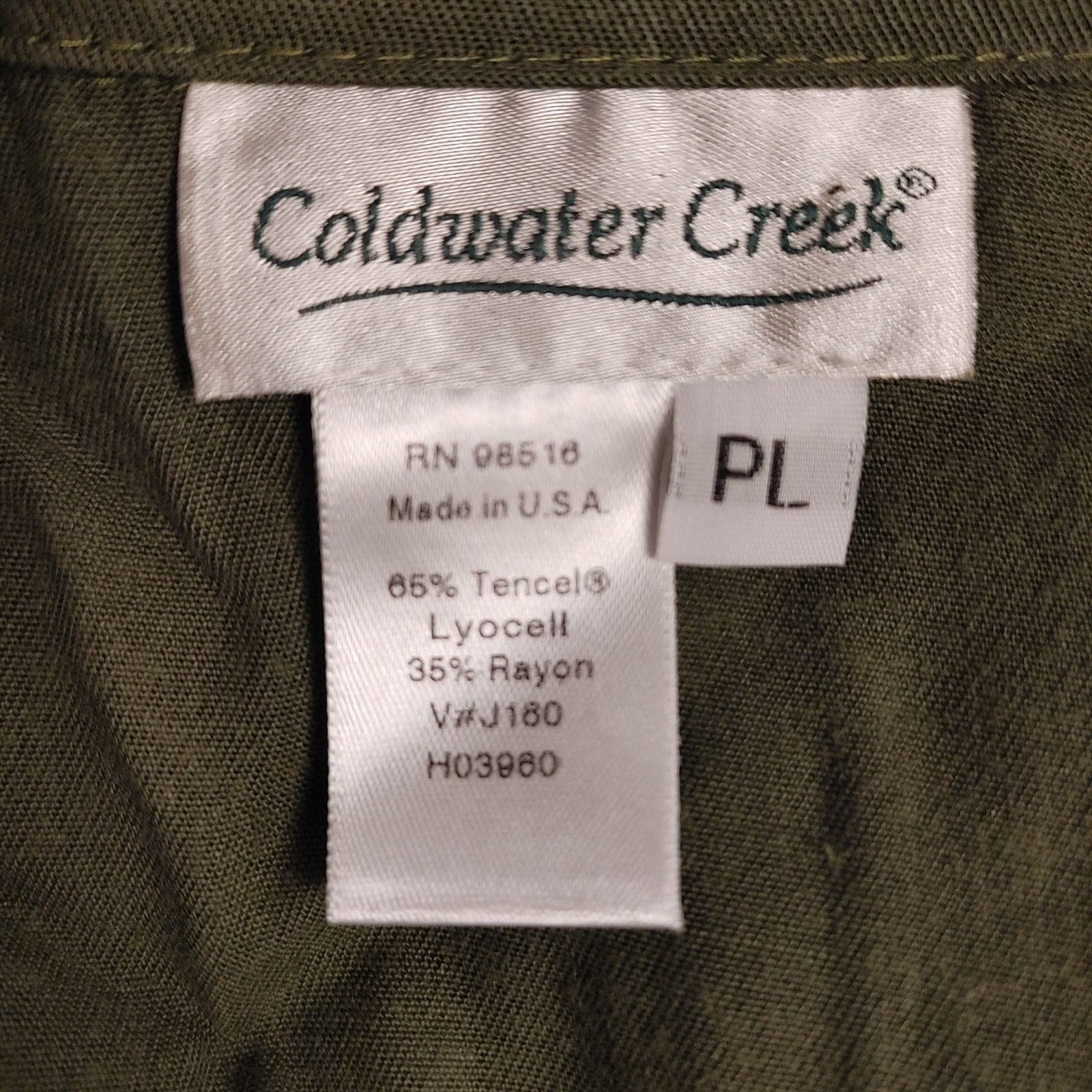 Coldwater Creek Coldwater Creek Women's Petite LG Green Long Sleeve Shirt Size L / US 10 / IT 46 - 3 Thumbnail