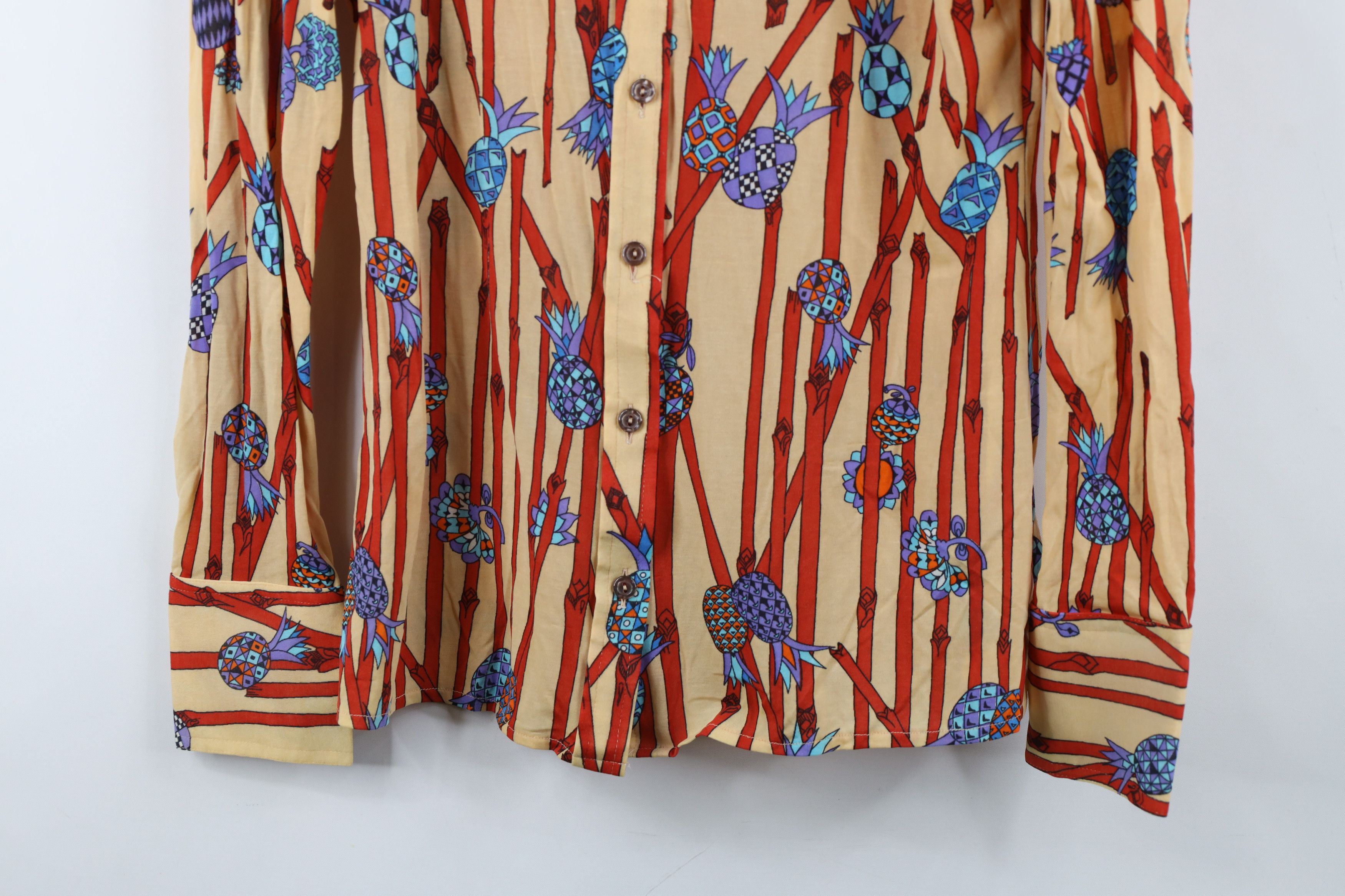 Vintage Vintage 60s Streetwear Knit Pineapple Geometric Button Shirt Size L / US 10 / IT 46 - 3 Thumbnail