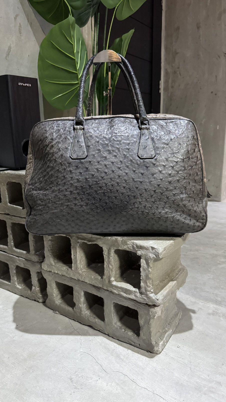Prada Prada ostrich Briefsace Leather Bag Size ONE SIZE - 2 Thumbnail