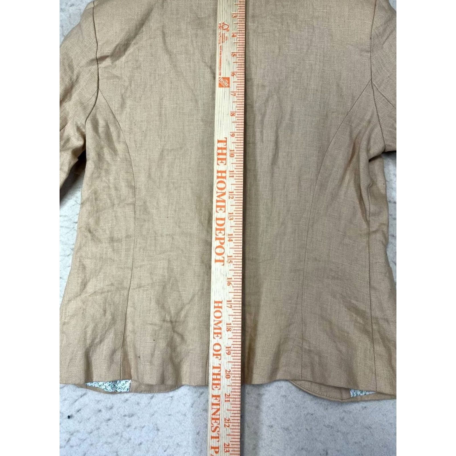 Vintage Gibson Blazer Jacket Beige XS Womens Linen Single-Breasted Shawl Collar 100% Linen Size XS / US 0-2 / IT 36-38 - 4 Thumbnail