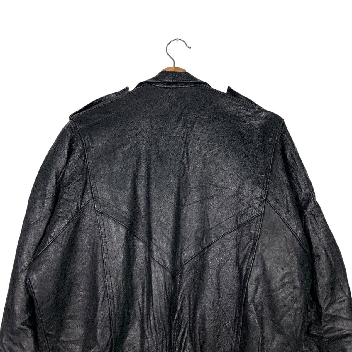 Vintage GENEL England Real Leather Double Collar Jacket #2164-C95 Size US L / EU 52-54 / 3 - 8 Thumbnail