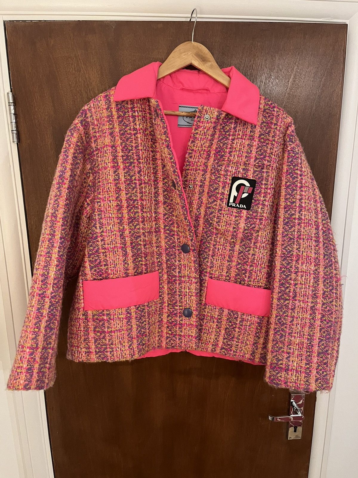 Prada Prada Baby Pink Tweed Jacket | Grailed