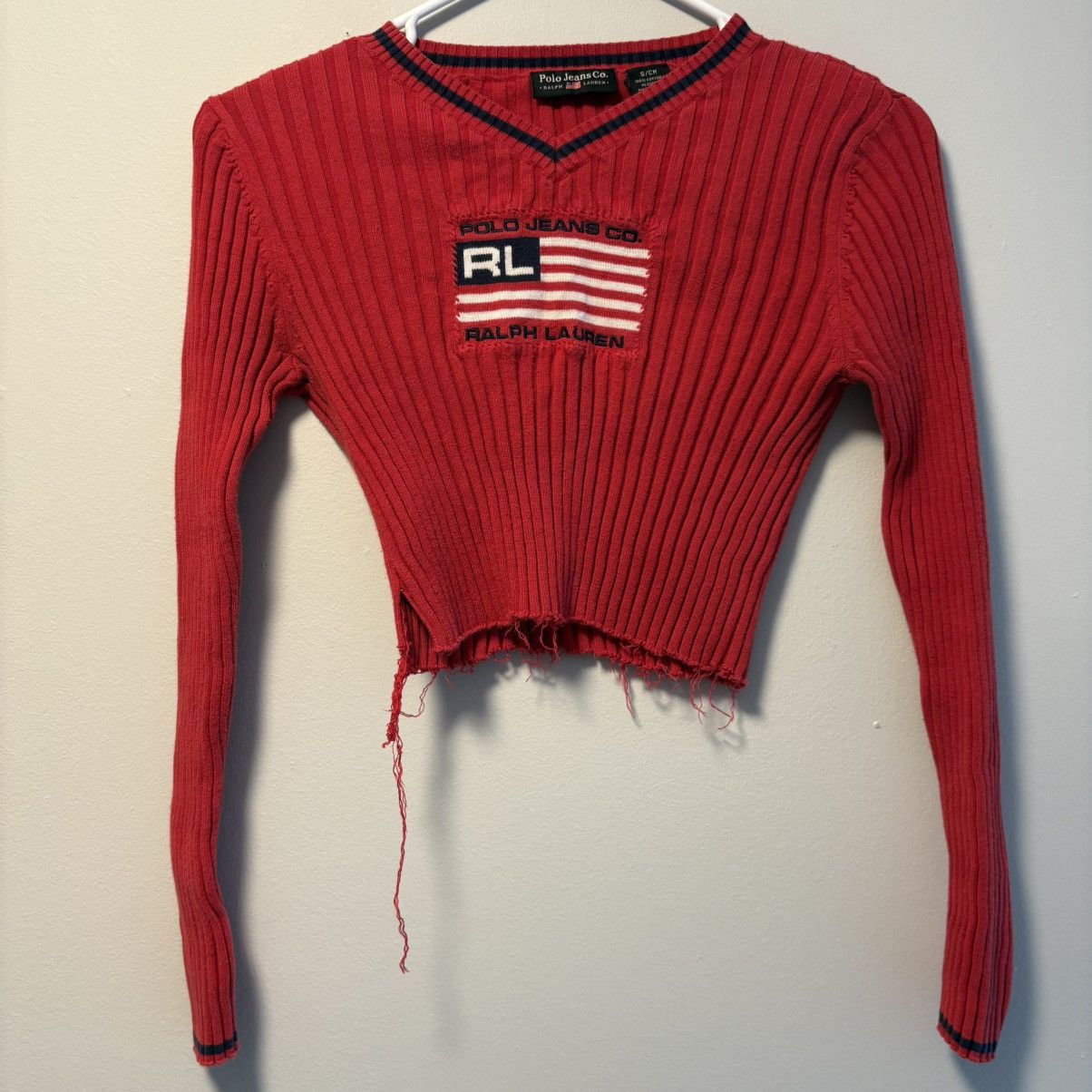 Polo Ralph Lauren Vintage Cropped Polo Sweater Size S / US 4 / IT 40 - 2 Thumbnail