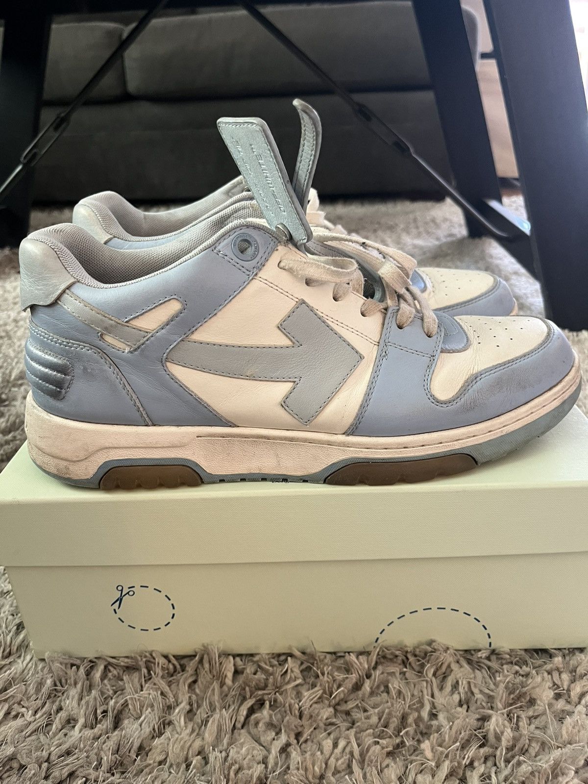 Off-White Off White Out Of Office Calf Leather Sneaker Light Blue Size US 13 / EU 46 - 7 Thumbnail