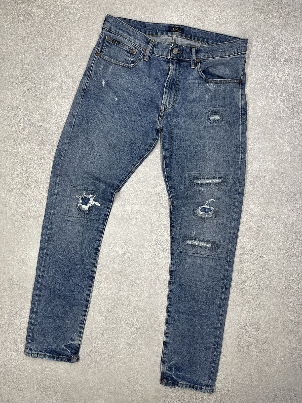 Polo Ralph Lauren Vintage Polo Ralph Lauren Distressed Denim Jeans Blue Y2K Size US 32 / EU 48 - 1 Thumbnail