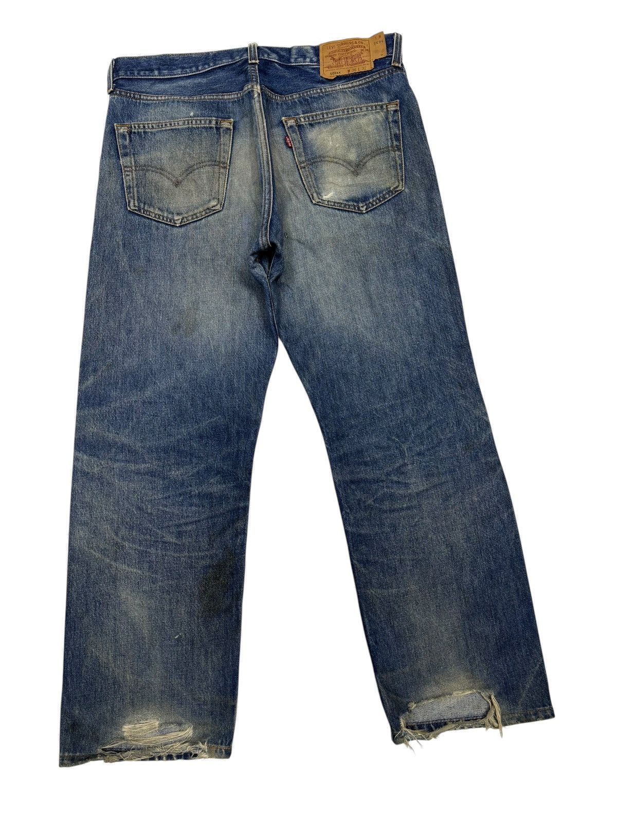 Kapital Vintage Levis 501xx Destroyed Denim Jean Made in USA 🇺🇸 Size US 34 / EU 50 - 4 Thumbnail