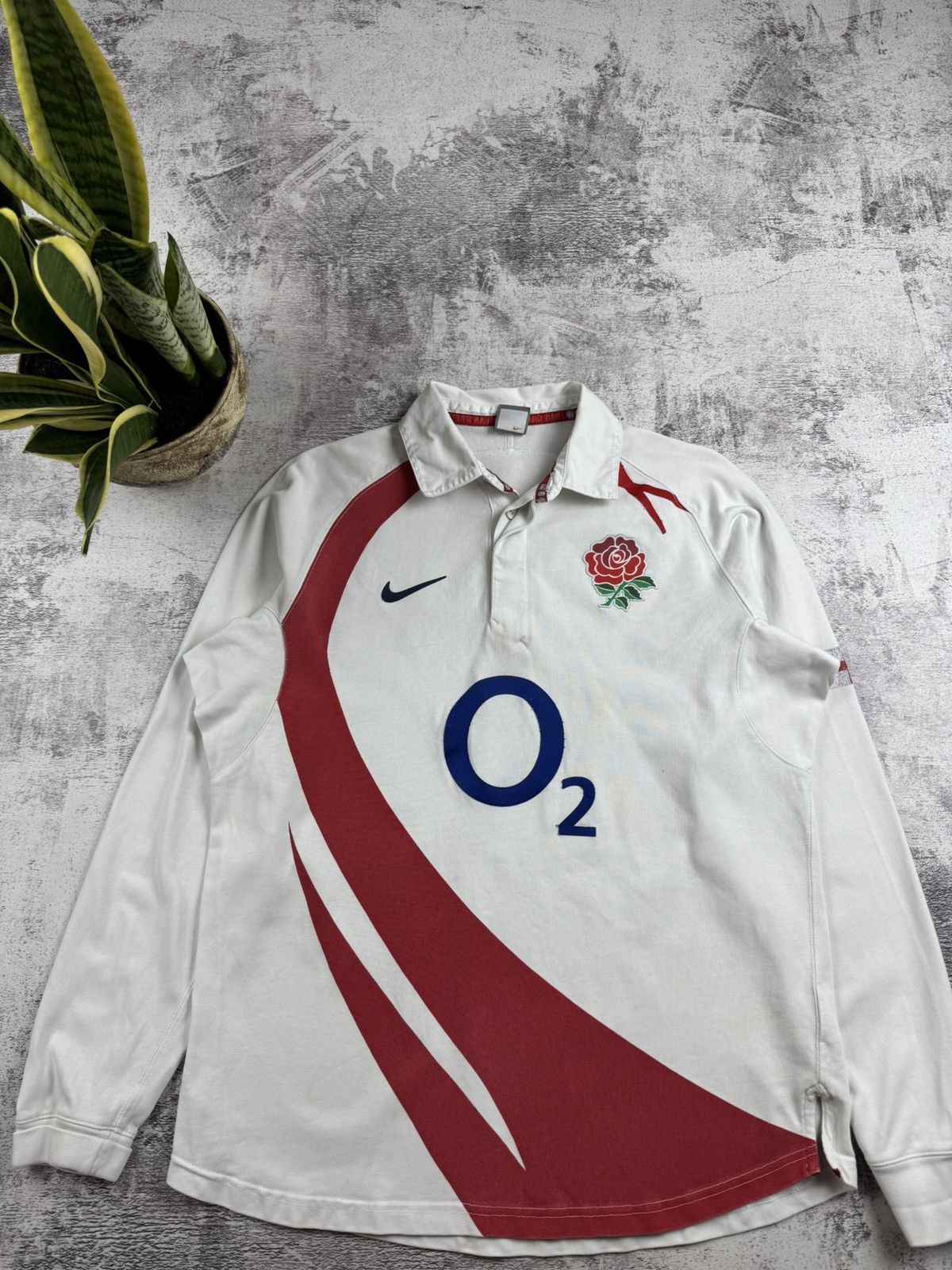 Nike Vintage Nike England 2003/2004 Rugby Y2K O2 Long Sleeve JerseyPolo T Shirt Size US L / EU 52-54 / 3 - 4 Thumbnail