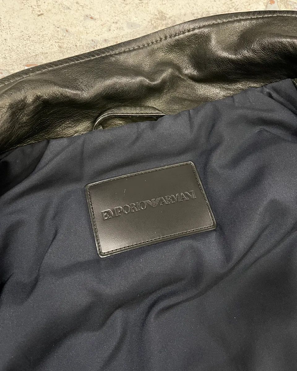 Emporio Armani AW2019 Emporio Armani Green Leather Bomber Jacket Size US L / EU 52-54 / 3 - 9 Thumbnail