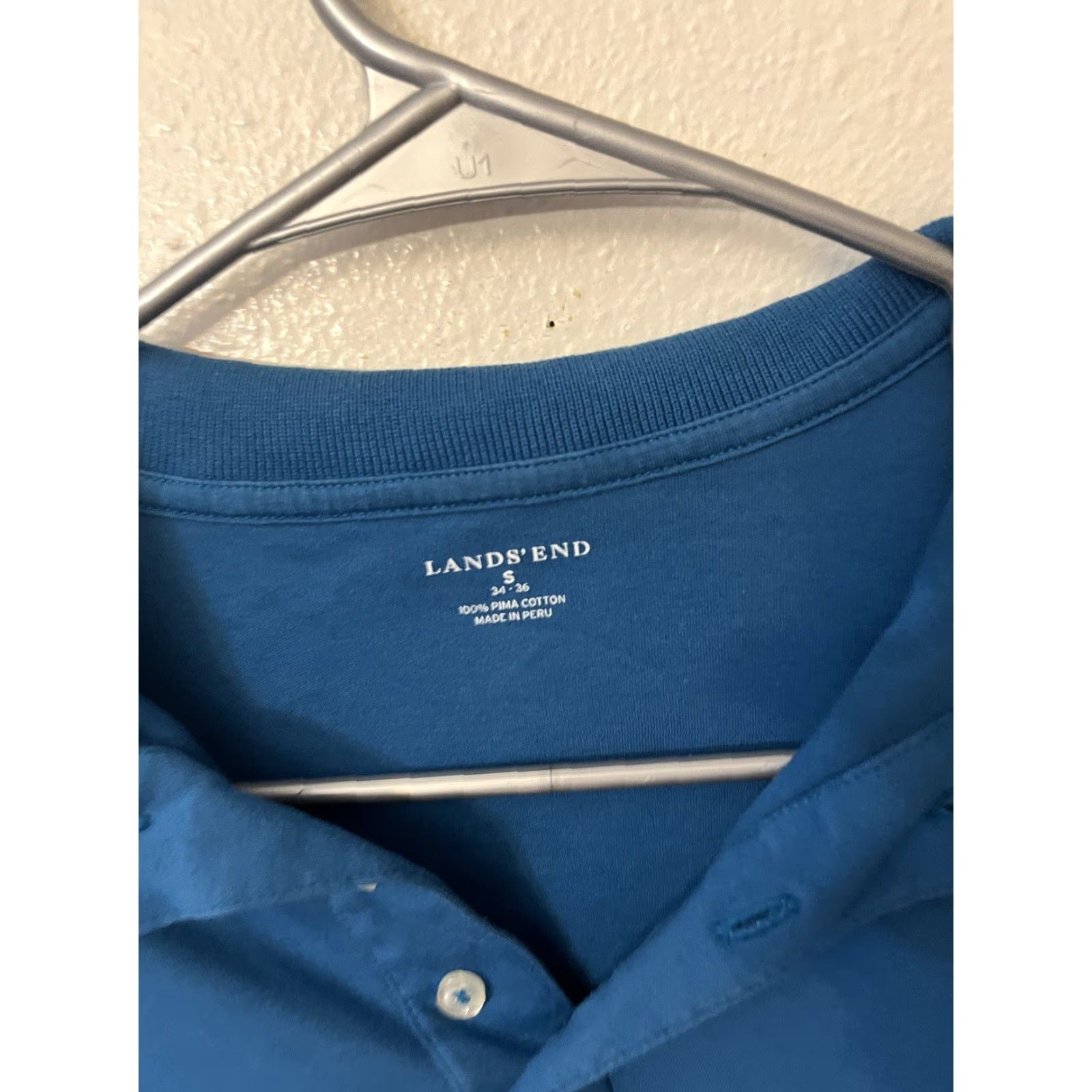 Lands' End Lands' End Polo Shirt Long Sleeve Traditional Fit Blue Men's Size S Preppy Size US S / EU 44-46 / 1 - 2 Thumbnail