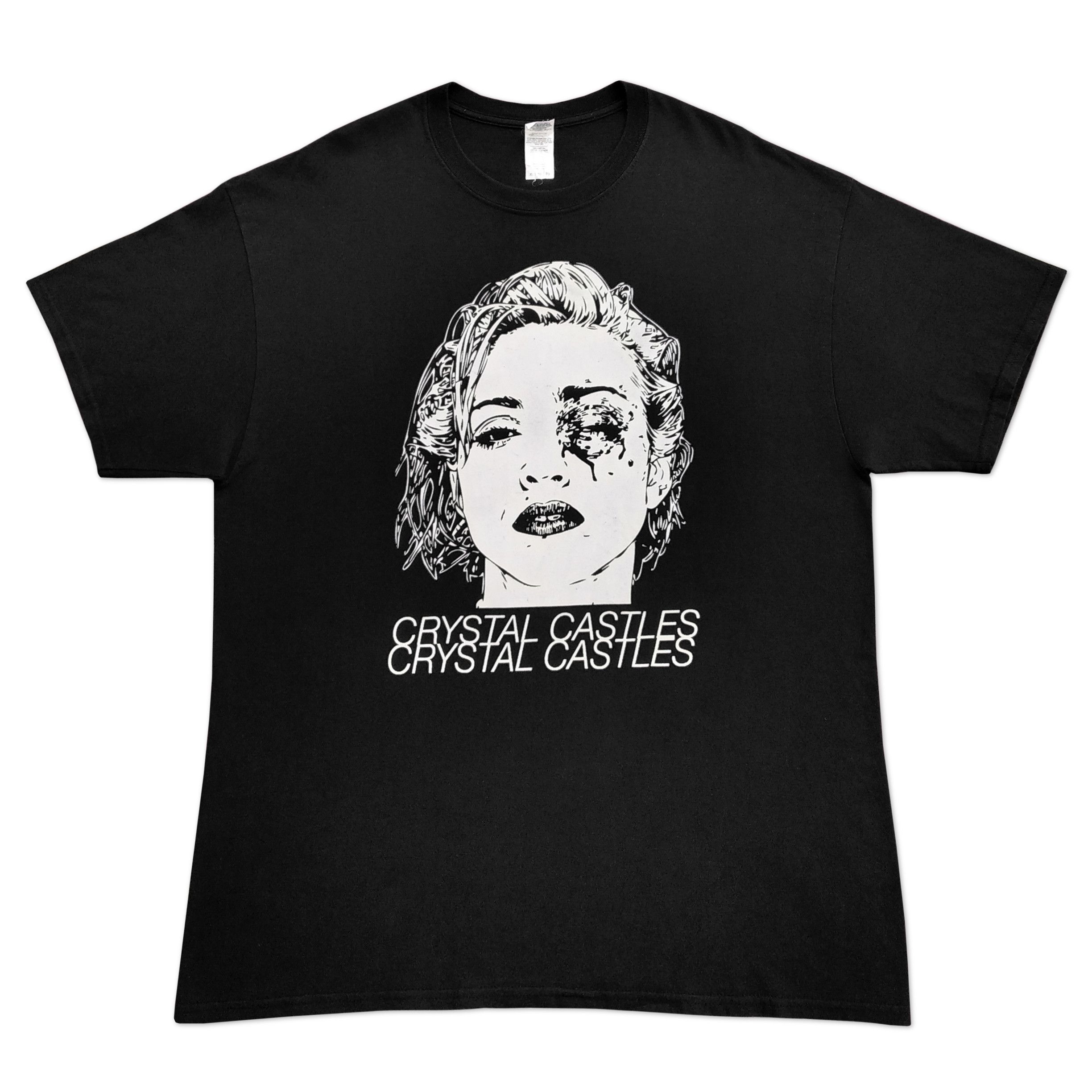 image of Archival Clothing x Band Tees 00's Crystal Castles Madonna T-Shirt in Black, Men's (Size XL)