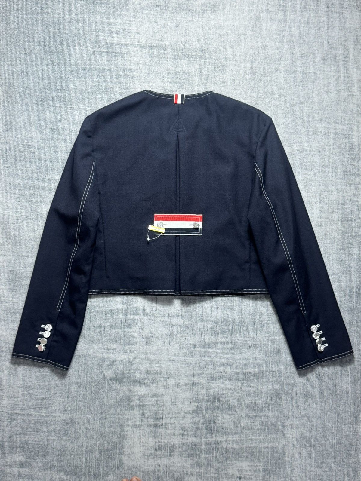 Thom Browne Fresco Box Pleat Cardigan Jacket Women Size S / US 4 / IT 40 - 3 Thumbnail