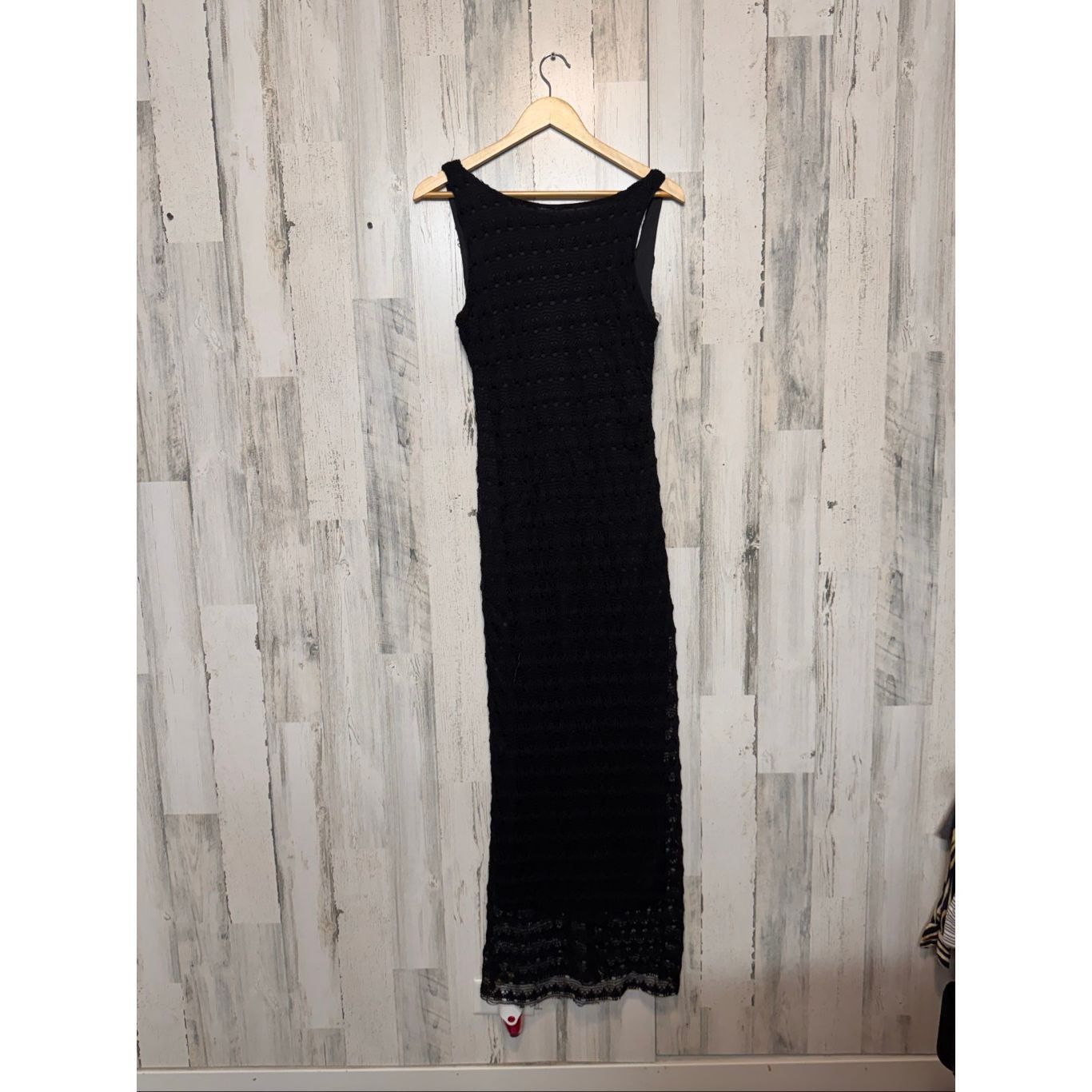 Other Fashion Nova Black Crochet Maxi Dress Women’s Size M – Sheer Overlay, Lined, Sleeveless Size M / US 6-8 / IT 42-44 - 1 Thumbnail